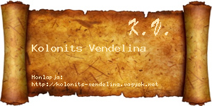Kolonits Vendelina névjegykártya